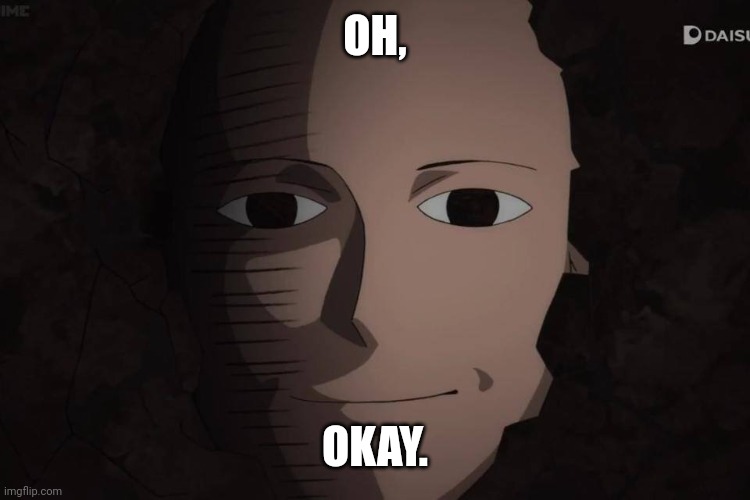 One Punch Man | OH, OKAY. | image tagged in one punch man | made w/ Imgflip meme maker