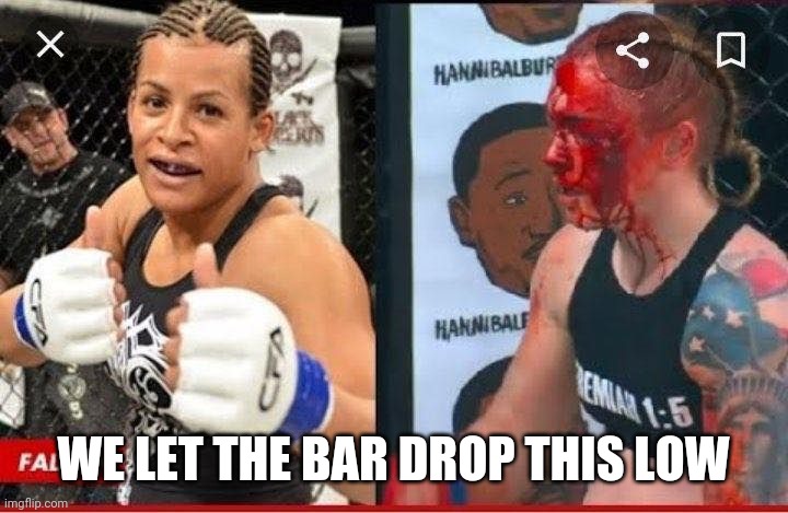 Fallon fox | WE LET THE BAR DROP THIS LOW | image tagged in fallon fox | made w/ Imgflip meme maker