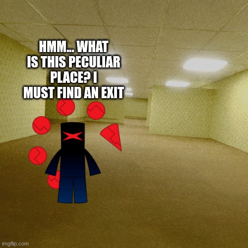 Stratosfear in the backrooms | HMM... WHAT IS THIS PECULIAR PLACE? I MUST FIND AN EXIT | image tagged in backrooms | made w/ Imgflip meme maker