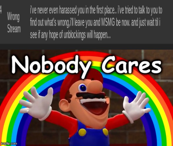 NOBODY CARESSSS! NOBODY CARESSSSSS! NOBODY CARES NOBODY CARES NOBODY CARESS! NOBODY CARES! | image tagged in nobody cares | made w/ Imgflip meme maker