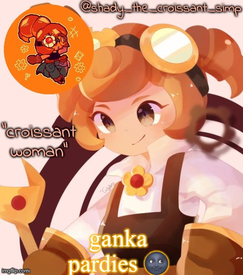 ganka paredies ? | ganka pardies 🌚 | image tagged in yet another croissant woman temp thank syoyroyoroi | made w/ Imgflip meme maker