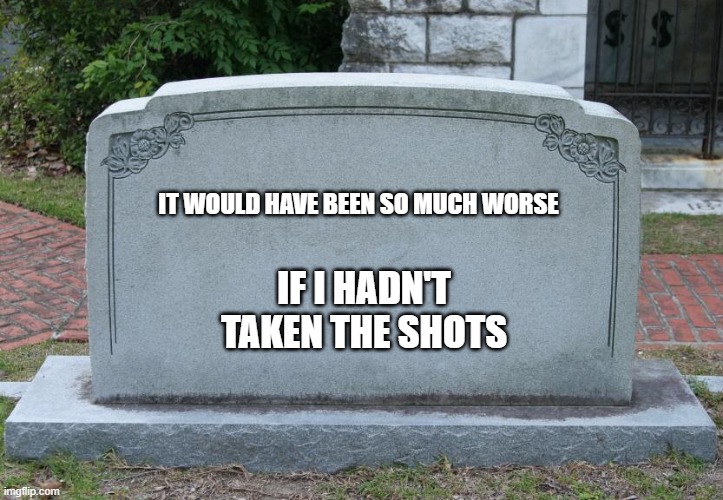 mRNA "The Buyer's Remorse" | IT WOULD HAVE BEEN SO MUCH WORSE; IF I HADN'T TAKEN THE SHOTS | image tagged in gravestone | made w/ Imgflip meme maker