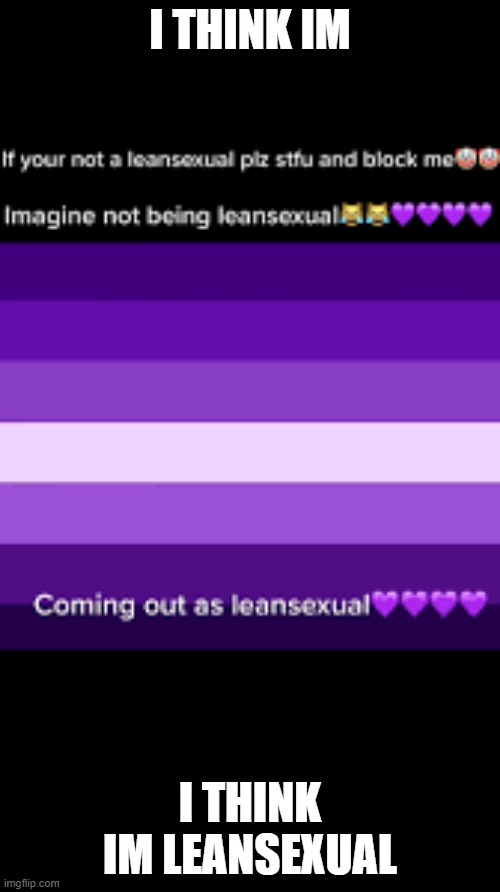 I THINK IM; I THINK IM LEANSEXUAL | made w/ Imgflip meme maker