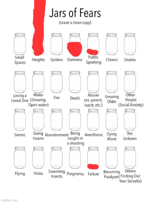 Jar of fears clear version | image tagged in jar of fears clear version | made w/ Imgflip meme maker
