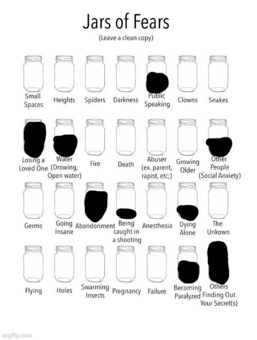 Jar of fears clear version | image tagged in jar of fears clear version | made w/ Imgflip meme maker