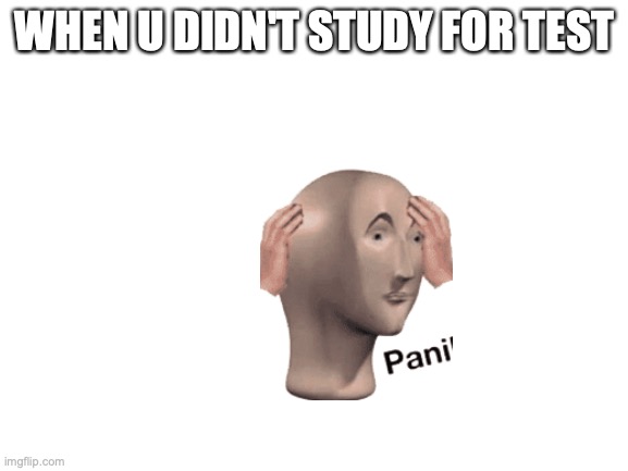 Blank White Template | WHEN U DIDN'T STUDY FOR TEST | image tagged in blank white template | made w/ Imgflip meme maker