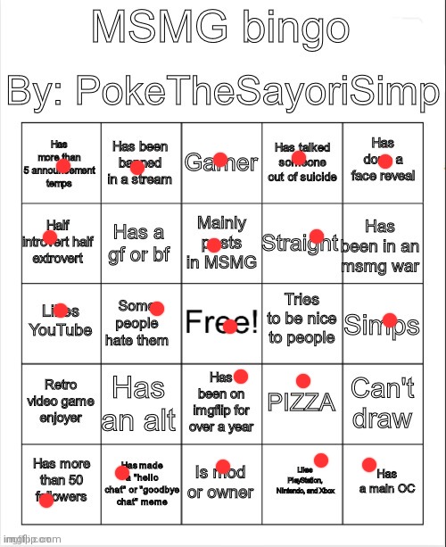 If you want to know, I got banned from an DreamSMP stream | image tagged in msmg bingo by poke | made w/ Imgflip meme maker