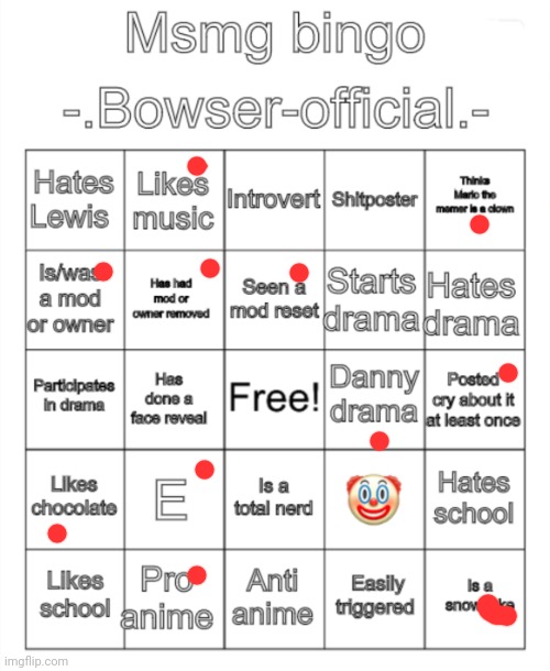 Msmg bingo. -.Bowser-official.- version | image tagged in msmg bingo - bowser-official - version | made w/ Imgflip meme maker