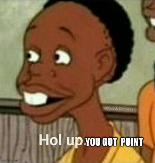 hol up | YOU GOT  POINT | image tagged in hol up | made w/ Imgflip meme maker