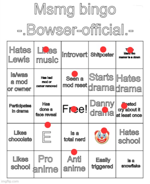 Msmg bingo. -.Bowser-official.- version | image tagged in msmg bingo - bowser-official - version | made w/ Imgflip meme maker