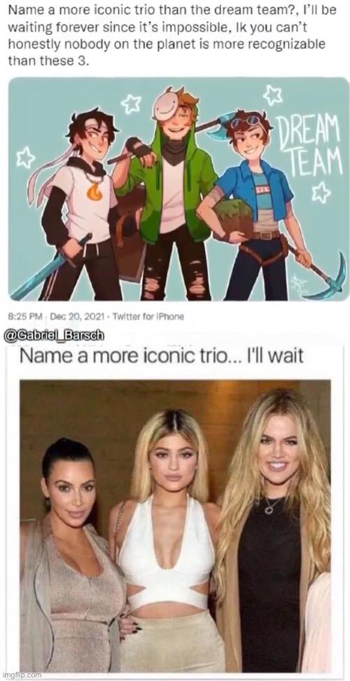 The ultimate shitpost | image tagged in name a more iconic trio | made w/ Imgflip meme maker