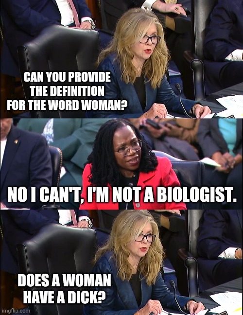 The answer would be no. | CAN YOU PROVIDE THE DEFINITION FOR THE WORD WOMAN? NO I CAN'T, I'M NOT A BIOLOGIST. DOES A WOMAN HAVE A DICK? | image tagged in memes | made w/ Imgflip meme maker