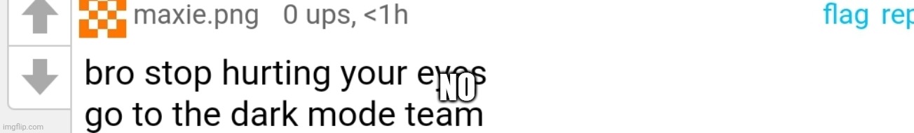 No | NO | made w/ Imgflip meme maker