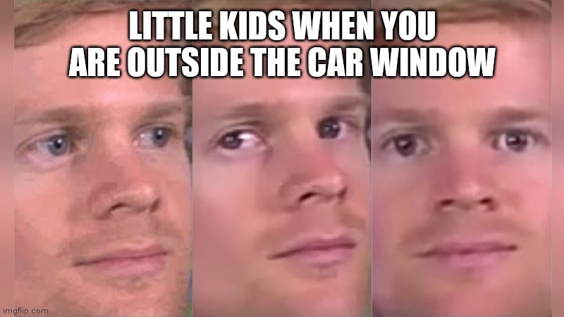 Relatable | LITTLE KIDS WHEN YOU ARE OUTSIDE THE CAR WINDOW | image tagged in fourth wall breaking white guy | made w/ Imgflip meme maker