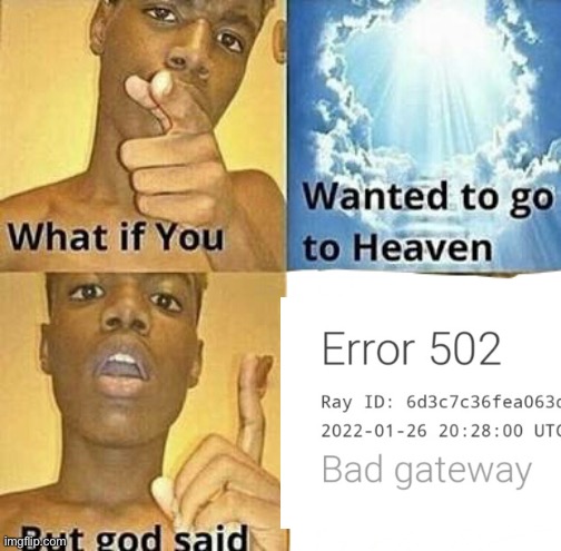 I taken the error image from internet So don’t try anything | image tagged in what if you wanted to go to heaven | made w/ Imgflip meme maker