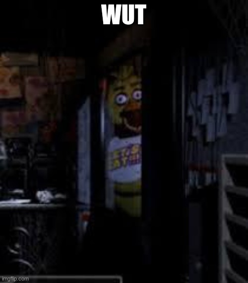 Chica Looking In Window FNAF | WUT | image tagged in chica looking in window fnaf | made w/ Imgflip meme maker