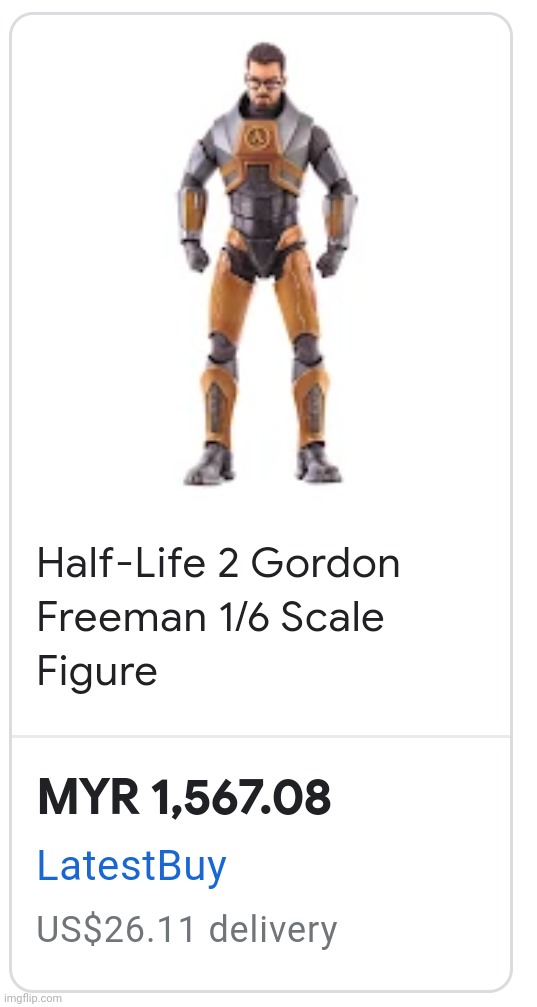 a gordon freeman action figure is hella damn expensive in my country, damn. | made w/ Imgflip meme maker