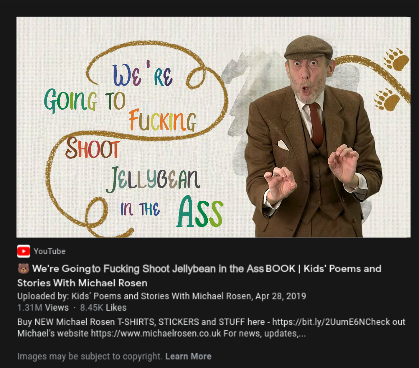 High Quality micheal rosen yt Blank Meme Template