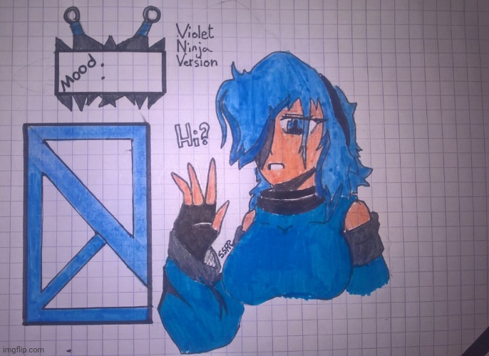 I think I will redraw this | image tagged in violet ninja temp for poke | made w/ Imgflip meme maker