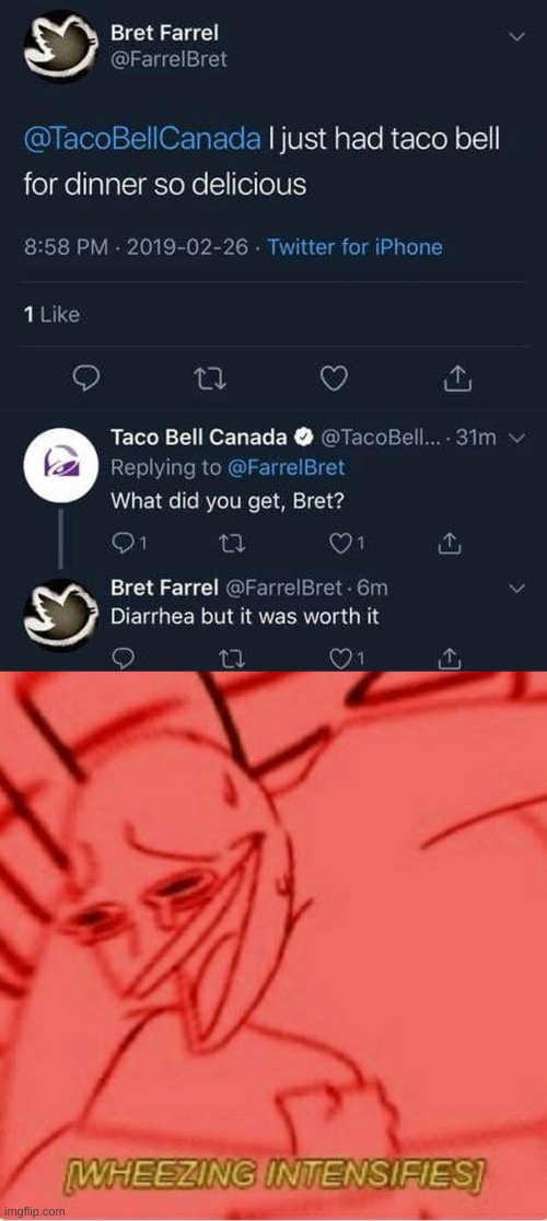 hmm | image tagged in wheeze,taco bell,twitter,funny,diarrhea | made w/ Imgflip meme maker