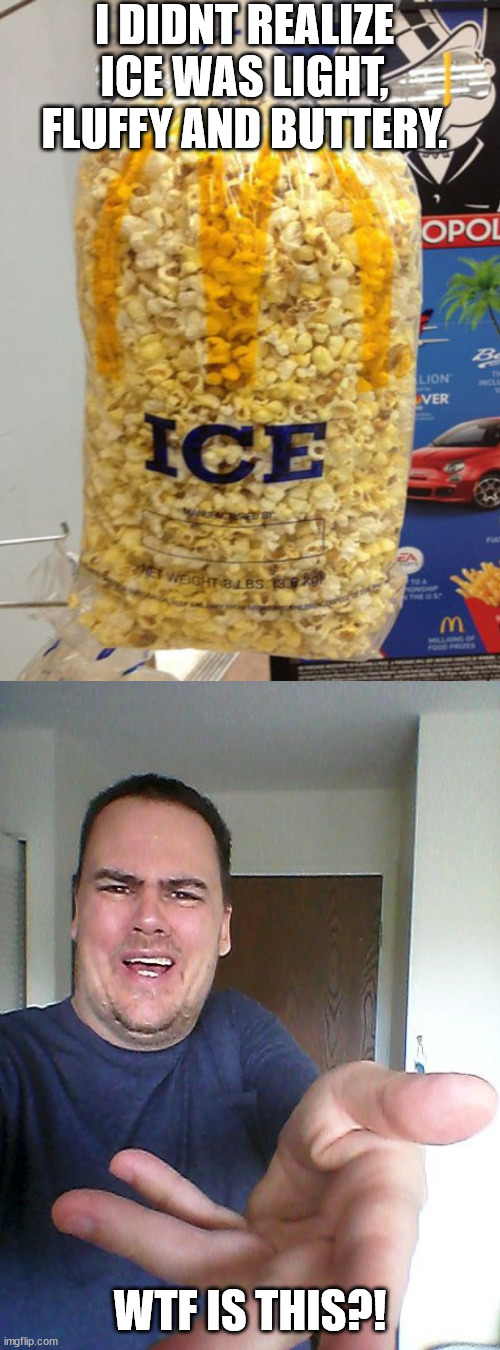 I DIDNT REALIZE ICE WAS LIGHT, FLUFFY AND BUTTERY. WTF IS THIS?! | image tagged in wow | made w/ Imgflip meme maker