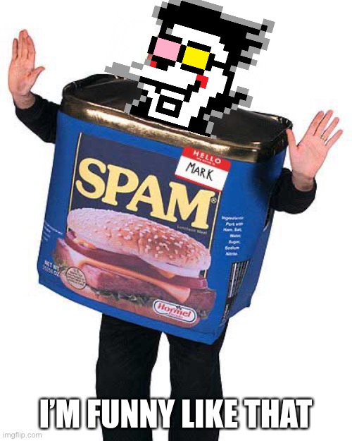 Spam | I’M FUNNY LIKE THAT | image tagged in spam | made w/ Imgflip meme maker