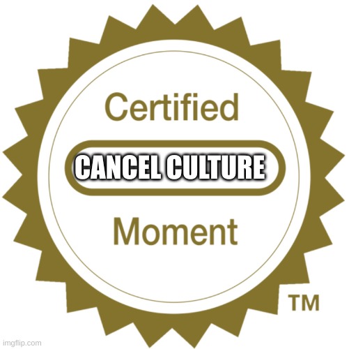 Certified Moment | CANCEL CULTURE | image tagged in certified moment | made w/ Imgflip meme maker