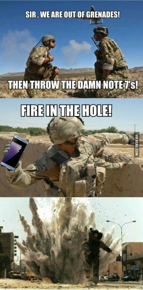 ka-boom | image tagged in ka-boom,samusung note 7,army,bomb | made w/ Imgflip meme maker