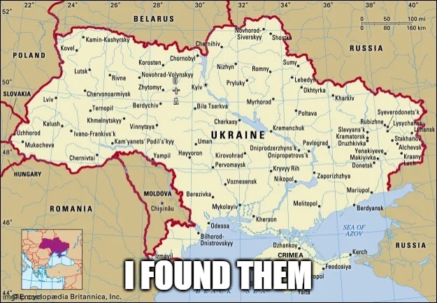 i found da guys! | V
-I-
 O; I FOUND THEM | image tagged in where we dropping boys ukraine | made w/ Imgflip meme maker