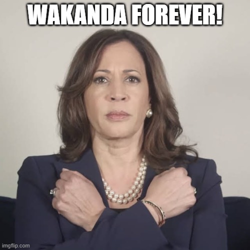 wakanda forever! | WAKANDA FOREVER! | image tagged in wakanda kamala | made w/ Imgflip meme maker