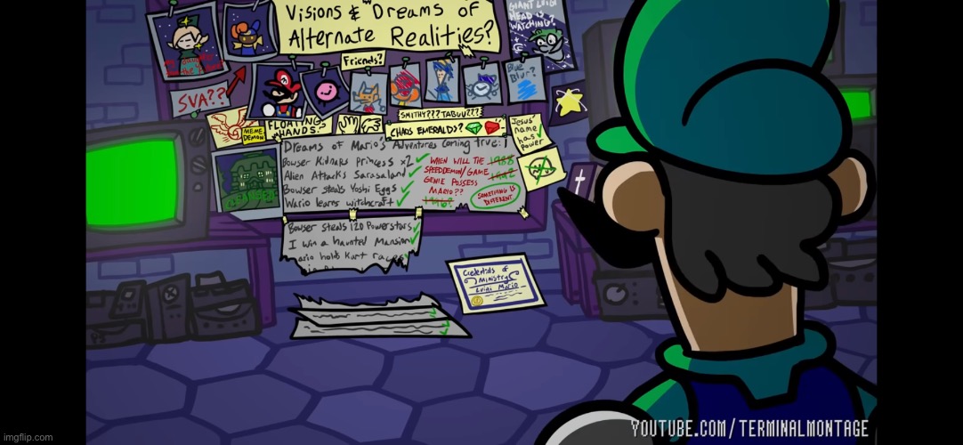 Luigi is a conspiracy theorist conformed | made w/ Imgflip meme maker