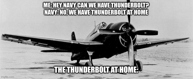 ME: HEY NAVY CAN WE HAVE THUNDERBOLT?
NAVY: NO, WE HAVE THUNDERBOLT AT HOME; THE THUNDERBOLT AT HOME: | made w/ Imgflip meme maker