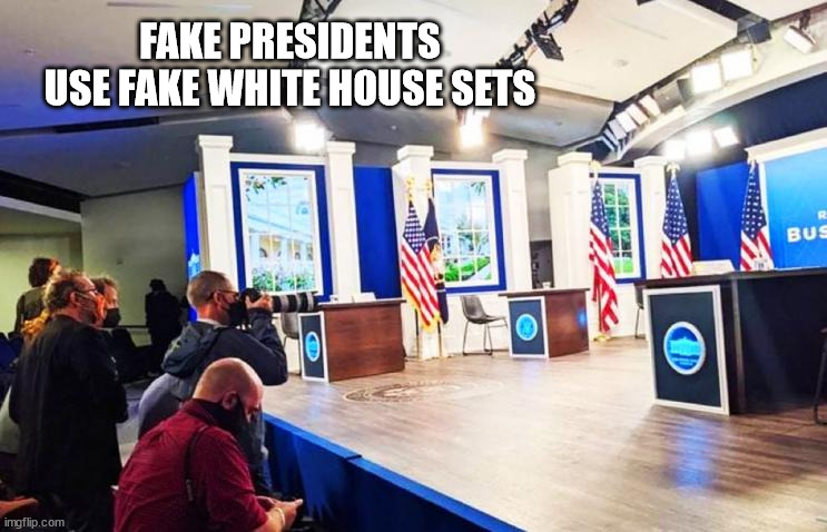 Joe isn't house trained... | FAKE PRESIDENTS USE FAKE WHITE HOUSE SETS | image tagged in fake,president,joe biden | made w/ Imgflip meme maker