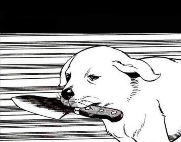 Knife Dog Blank Meme Template