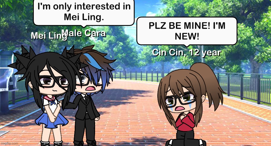 Gillette is in the hospital. So Mei Ling is replacing her. OH WAIT! MEI LING HAS POSSESSED MALE CARA! | image tagged in pop up school,memes,gacha life,love,cheating | made w/ Imgflip meme maker