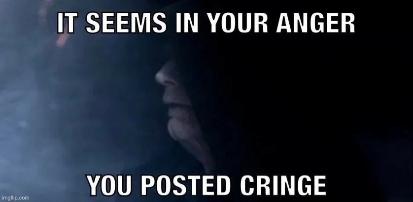 Star Wars Palpatine It seems in your anger you posted cringe | image tagged in star wars palpatine it seems in your anger you posted cringe | made w/ Imgflip meme maker