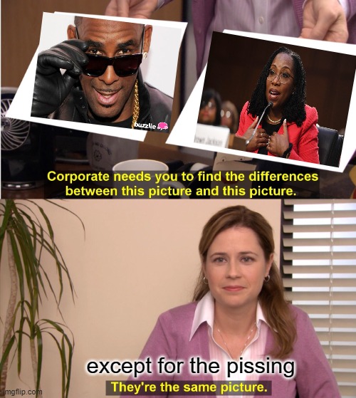 R Kelly loves Judge Jackson | except for the pissing | image tagged in memes,they're the same picture | made w/ Imgflip meme maker