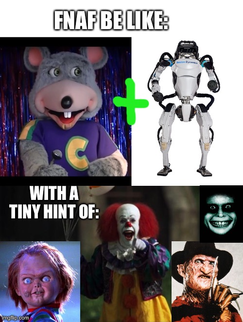 FNAF BE LIKE:; WITH A TINY HINT OF: | image tagged in pennywise | made w/ Imgflip meme maker