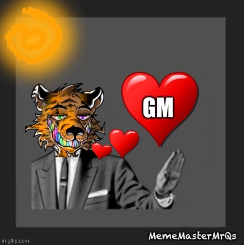 Tiger Hearts GM | image tagged in good morning,tiger,happy | made w/ Imgflip meme maker