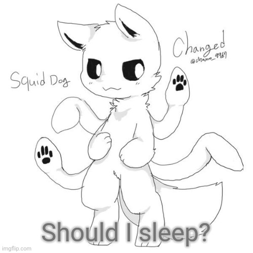 Squid dog | Should I sleep? | image tagged in squid dog | made w/ Imgflip meme maker
