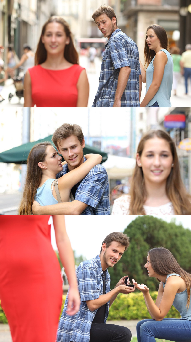 High Quality Distracted Boyfriend Full Version Blank Meme Template