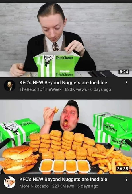 High Quality KFC's NEW Beyond Nuggets Are Inedible Blank Meme Template