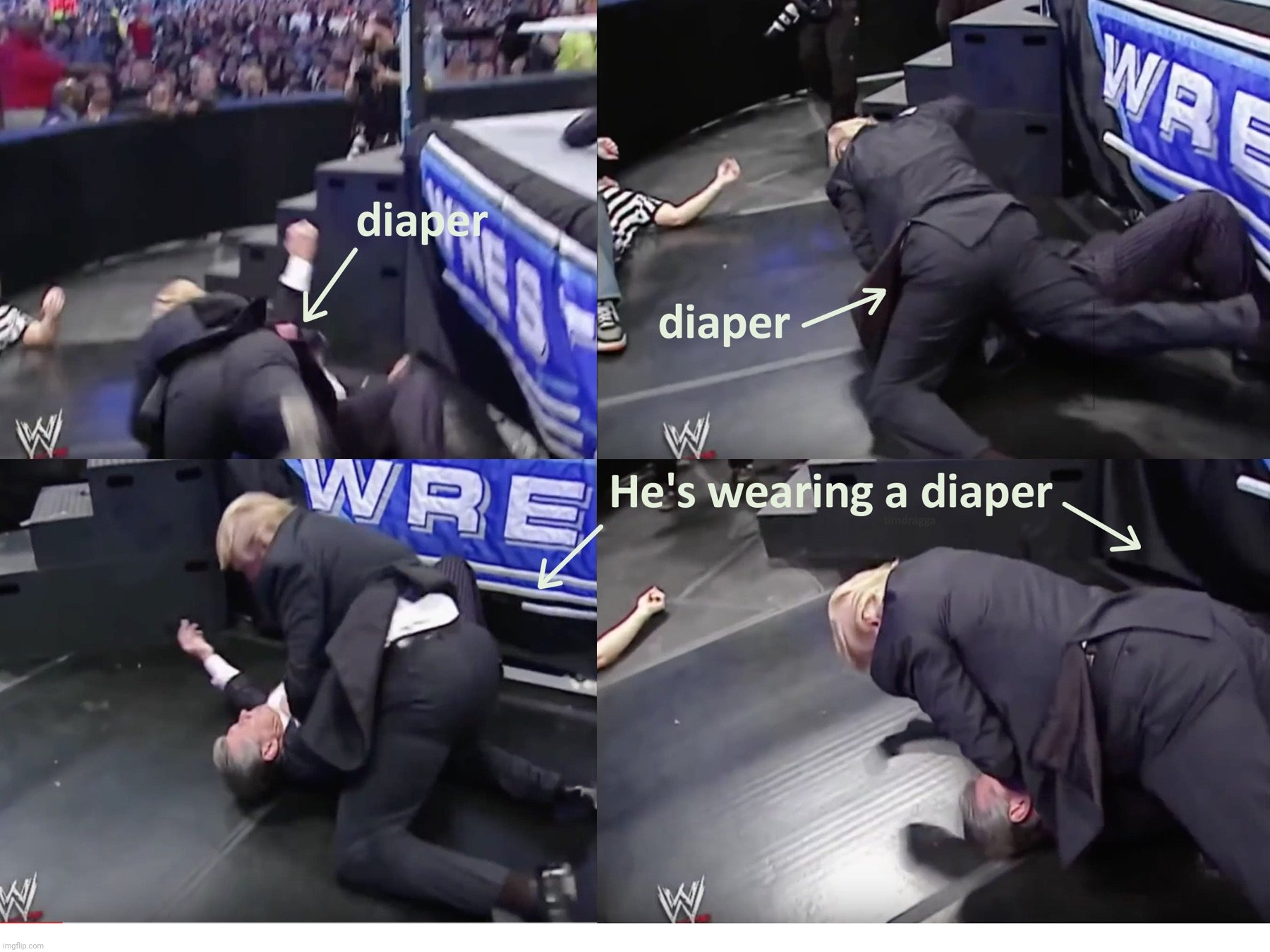 High Quality Trump diaper Wrestlemania Blank Meme Template