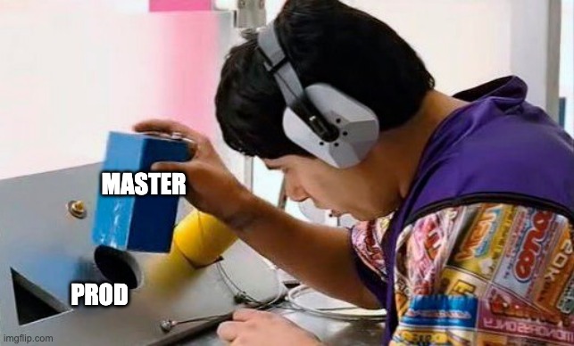 Master to production | MASTER; PROD | image tagged in idiocracy and shapes | made w/ Imgflip meme maker