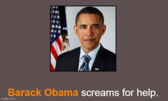 barack obama screams for help | image tagged in barack obama screams for help | made w/ Imgflip meme maker