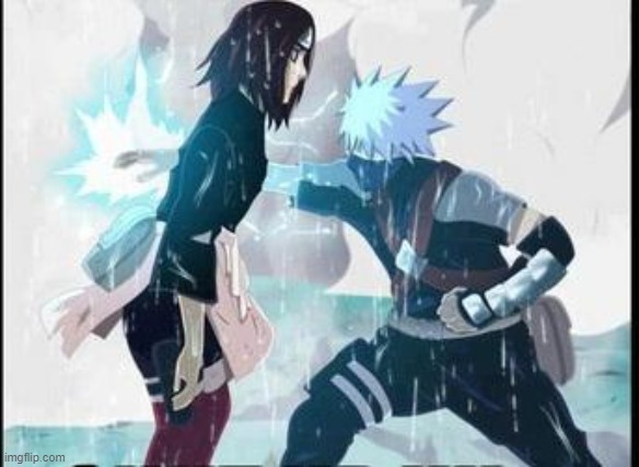 kakashi chidori/ Rin's death | image tagged in kakashi chidori/ rin's death | made w/ Imgflip meme maker