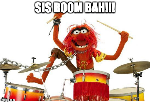 animal drums | SIS BOOM BAH!!! | image tagged in animal drums | made w/ Imgflip meme maker