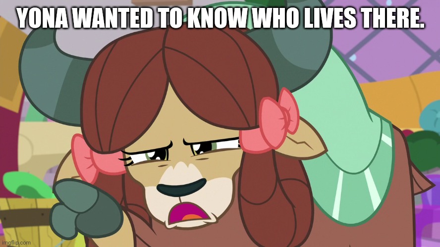 YONA WANTED TO KNOW WHO LIVES THERE. | made w/ Imgflip meme maker