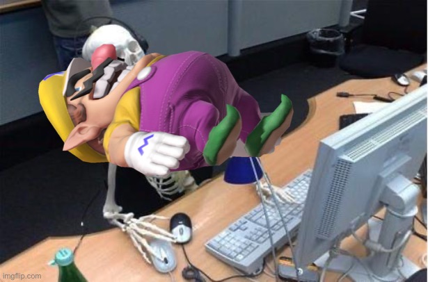 Wario dies after looking at anime on his computer in front of the AAA | image tagged in aaa,wario dies | made w/ Imgflip meme maker