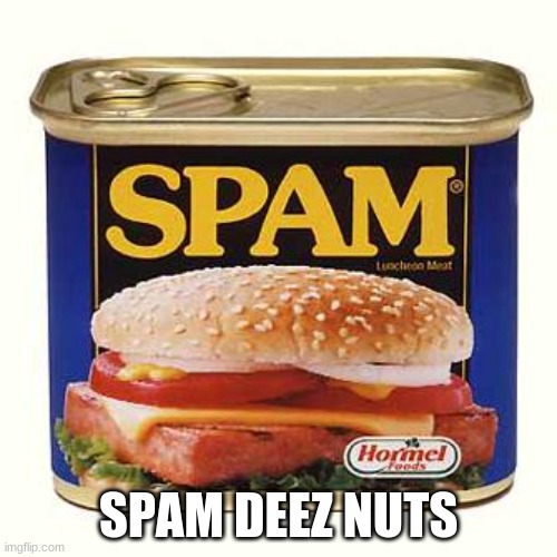 spam | SPAM DEEZ NUTS | image tagged in spam | made w/ Imgflip meme maker